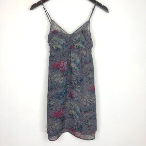 American Eagle Outfitters AEO Sheer Babydoll Floral Short Lined Dress Y2K Size 2